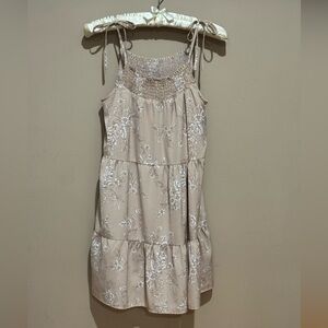 Forever 21 Beige Floral Spaghetti strap XS dress